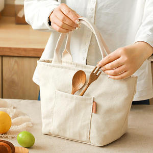 Professional Canvas <b>Insulated</b> <b>Lunch</b> Tote for Women and Men Portable Thermal Cooler Bag for Office and School - Product Image 5