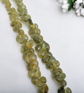 Zafiros naturales facetados en forma de gota, verde/amarillo, para la elaboración de joyería fina, cuentas de piedras preciosas. - Product Image 3
