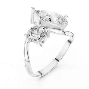 Anillo de compromiso solitario de plata 925 con diamante talla pera, anillo de joyería clásico de moissanita para mujer - Product Image 4