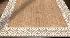 Tapis et carpettes rectangulaires tressés imprimés en jute, fabriqués à la machine - Écologiques et adaptés aux animaux de compagnie - Product Image 3