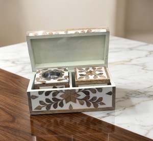 Caja de Regalo con Bandeja de Incienso de Nácar Hecha a Mano, Set de Porta Incienso con Incrustaciones para Decoración del Hogar, Bodas y Ramadán - Product Image 3