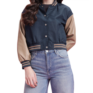 Women's Windbreaker Solid Color Full Zipper <b>Bomber</b> <b>Jacket</b> Baseball Varsity <b>Jacket</b> Street Wear Custom Fleece Wholesale Casual - Product Image 1