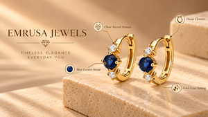 Gold Vermeil 925 Sterling <b>Silver</b> <b>Huggie</b> Earrings – Round Stone Minimalist Jewelry - Product Image 6