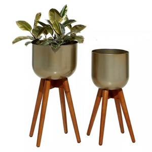 Modern Hammered Copper Metal Plant <b>Pot</b> <b>Stand</b> New Arrival Black Indoor Flower Planter Set for Garden Decoration - Product Image 2