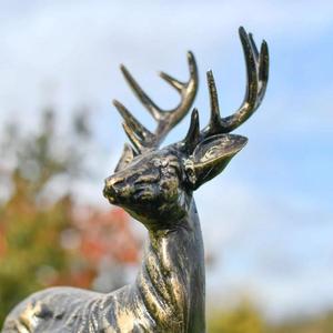 Statue de renne en bronze, décoration de Noël à poser au sol, fournitures pour événements, figurine animale décorative pour jardin - Product Image 3