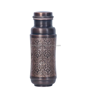 Traditional <b>copper</b> <b>bottle</b> inspired by ayurvedic lifestyle for daily water storage and natural health support - Product Image 2