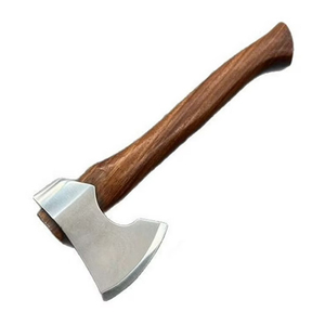 Strong Build Mini <b>Axe</b> With Premium Steel Head And Natural Wooden <b>Handle</b> For Outdoor Camping Hiking Gardening Wood Cutting - Product Image 1