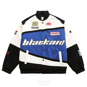 Glory Zone Custom American Retro Baseball <b>Jacket</b> Y2K <b>Racing</b> Bomber Varsity <b>Jacket</b> Wholesale Streetwear - Product Image 2