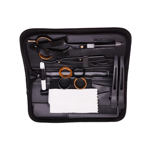 Kit de ciseaux de coiffure professionnels avec lames en acier inoxydable et poignées en plastique pour usage en salon - Product Image 3