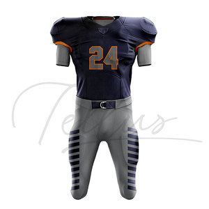 Uniforme de Fútbol Americano Personalizado para Hombre, Conjunto de Jersey y Pantalones Sublimados, Número de Jugador 24, Cuello en V, Manga Corta, Ajustado, Absorbe la Humedad - Product Image 6