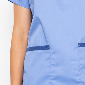 Ensembles de blouses médicales pour femmes en jersey de toile, polyester et élasthanne, écologiques, légers, extensibles, blancs, avec logo et couleur personnalisables - Product Image 2