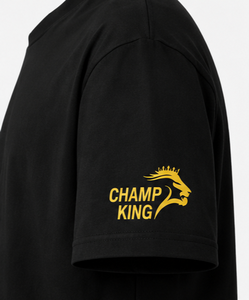 เสื้อยืดแขนสั้นสีดำคุณภาพสูงสำหรับผู้ชายทรงปกติลำลอง - Product Image 2