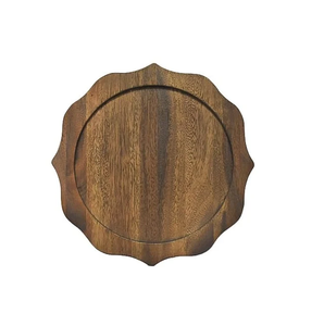 Wood Charger <b>Plate</b> For Wedding Table Dinner Decoration Durable Serving Dish Solid Wood Charger <b>Plate</b> - Product Image 1