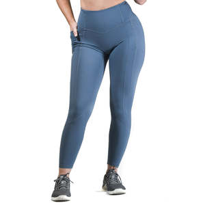Leggings de yoga pour femmes à taille haute très élastique, couleur unie, en Spandex/Nylon, longueur intégrale, légers (220g), imprimés par transfert thermique – Meilleures ventes - Product Image 4