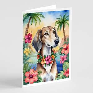 Lunatique Saluki Luau A7 Cartes de Voeux Pack de 8 Cartes de Note Vierges avec Enveloppes Taille 5x7 - Product Image 1