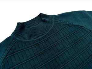 Pull en maille à manches longues pour femme, style décontracté d'automne, anti-boulochage, de haute qualité, couleur vert sarcelle foncé, vente chaude - Product Image 4