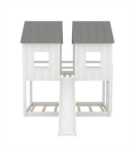 Litera Doble Convertible de Madera Ecológica para Niños con Tobogán, Muebles Duraderos para Dormitorio de Apartamento - Product Image 3