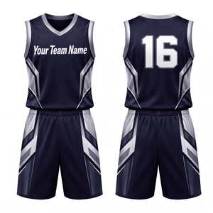 Conjunto de Jersey sin Mangas con Capucha y Pantalones Cortos de Baloncesto al por Mayor OEM, Secado Rápido, 100% Poliéster, Sublimación, Ropa Deportiva para Equipos - Product Image 1