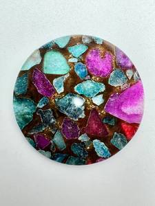 Esfera Redonda de Cobre Turquesa Dahila de 28.50 mm con Orificio Central de 2 mm, Accesorios y Piezas para Relojes K Gems - Product Image 1