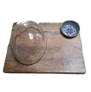 Los mejores accesorios de cocina: Tabla de cortar redonda de mármol blanco y madera, bandeja para cortar alimentos y carne, tabla de cortar de madera de grano. - Product Image 5