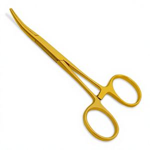 ชุดคีมหนีบหลอดเลือดแบบโค้งและตรง ยี่ห้อ Full Gold Halsted Mosquito Forceps ขนาด 5 นิ้ว รุ่น DC-S-9 ได้รับการรับรองมาตรฐาน CE รับประกัน 1 ปี - Product Image 1