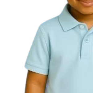 เสื้อโปโลปักลายสีฟ้าอ่อนสำหรับเด็กผู้ชาย แขนสั้นลำลอง ชุดนักเรียนประจำวัน เสื้อผ้าสไตล์สบายๆ ที่สวมใส่ได้ทุกวัน - Product Image 3