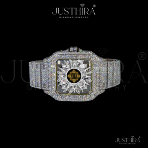 Reloj de pulsera de lujo con diamantes de moissanita VVS premium, el más vendido, ideal para regalo de negocios, con acabados disponibles para la venta. - Product Image 1