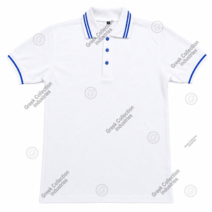 Camisas Personalizadas para Hombre, Bordadas, Sólidas, Antiarrugas, de Poliéster Premium, Uniformes de Equipo, Cuello con Rayas en Contraste, Transpirables - Product Image 5