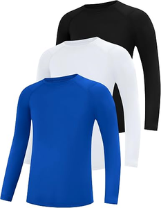 เสื้อรัดรูปแขนยาวระบายอากาศได้ดีสำหรับเด็กผู้ชาย ผ้าเย็นสบาย ตะเข็บเรียบ ป้องกันแสงแดด ออกแบบมาเพื่อการเล่นกีฬาทางน้ำและบราซิลเลียนยิวยิตสู - Product Image 3