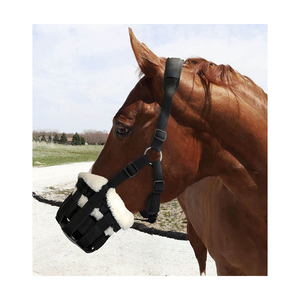 Fournitures équestres de haute qualité, muselière classique pour chevaux, muselière pour chevaux doublée de polaire - Product Image 3