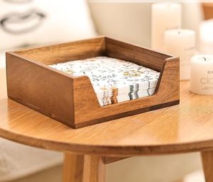 Boîte à mouchoirs en bois moderne, écologique, faite à la main, durable et multi-usage, motif Montagne au lever du soleil, porte-serviettes décoratif pour la maison et la salle à manger - Product Image 5