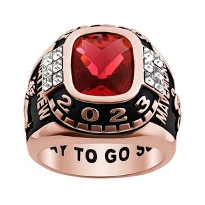 Bague de graduation personnalisée pour hommes, plaquée or rose, pour cérémonie de lycée ou université, bague d'étudiant personnalisée - Product Image 1