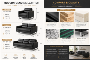 Leather Sofa Luxury Genuine Leather Living Room Furniture Soft Cushioned <b>Seating</b> Leather Sofa Living Room Furniture - Product Image 4