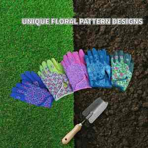 Breathable Hand Safety Gardening <b>Gloves</b> for Planting Keeping with Printed Cotton Back Durable Anti-Cut Anti-Slip Waterproof - Product Image 5