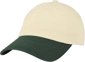 Casquette de baseball vert crème contrastant à 6 panneaux, réglable, en sergé, unisexe, décontractée - Product Image 6