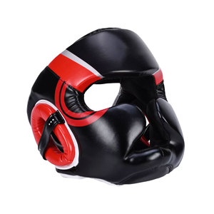 Black PU Leather <b>Boxing</b> Head Guard Protective Gear for Adults Unisex Universal Use - Product Image 1