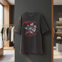 [Produit 100% officiel de Corée] T-shirt en peluche MIGHTEEZ Rock Stage, design rockstar noir, vêtements unisexes pour adultes, K-POP ATEEZ LINE