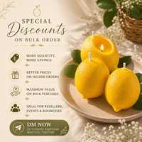 New Vision Art Zitronenförmige Duftkerze Zitrus-Sojawachs Rutschfeste Heimdekoration Aromatherapie-Geschenk Hochzeit Party Alle Jahreszeiten