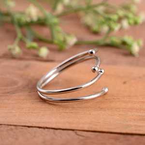 Trendy 925 <b>Sterling</b> <b>Silver</b> Spiral Bypass <b>Adjustable</b> Multi-Layer Wrap <b>Ring</b> Unisex Minimalist Luxury Open Band Engagement Wedding - Product Image 2