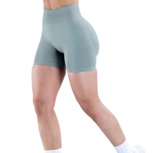 Shorts de sport vert menthe pour femme, taille haute, extensibles, pour fitness, course, yoga, entraînement, vêtements de sport, tenue d'entraînement - Product Image 6