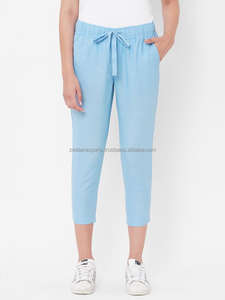 กางเกงผ้าลินินสำหรับผู้หญิงใหม่ผ้าลินินแบบลำลองมีเชือกรูดย้อมสีปรับแต่งได้ XS-XL ไซส์ระบายอากาศได้ดี - Product Image 2