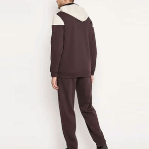 Conjunto Deportivo de Tono Neutro con Cremallera Completa, Estilo Loungewear, Cómodo para Uso Casual y Deportivo, Sudadera con Bloques de Color para Hombre, Tendencia 2026 - Product Image 3