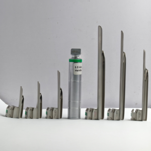 VITRA F.O. Lames de laryngoscope Miller 00 - 4 et poignée |   Laryngoscopes pédiatriques en acier inoxydable de qualité médicale |   CERTIFIÉ CE - Product Image 1