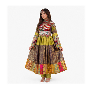 Nuevo Vestido Afgano Pakistaní para Bodas y Fiestas, con Encaje Bordado, Estilo Bohemio Vintage, Largo hasta el Suelo, Corte en A, para Mujer - Product Image 3