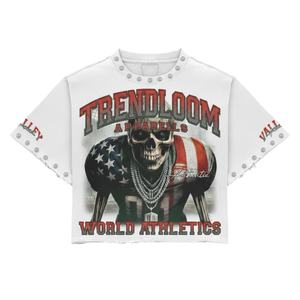 Camiseta de Algodón Unisex Estilo Urbano Americano, Impresión Personalizada, Algodón Premium, Logotipo Personalizado, Corte Holgado, Tallas Grandes - Product Image 2