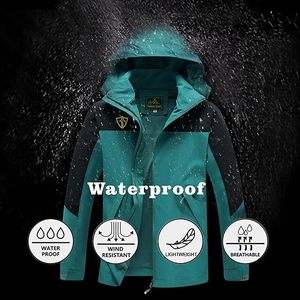 Outdoor Sport Men's Hooded Waterproof <b>Jacket</b> Full Sleeve Solid Color Polyester Zipper Closure Regular Fit Autumn Wear - Product Image 3