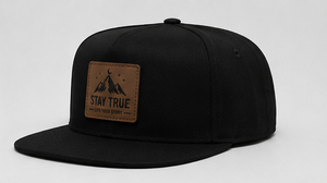 Casquette Snapback en Cuir avec Patch, 5 Panneaux, Visière Plate, Haute Qualité, Noire, pour Activités de Plein Air, Montagne, Structurée, Verte, Vente en Gros - Product Image 2