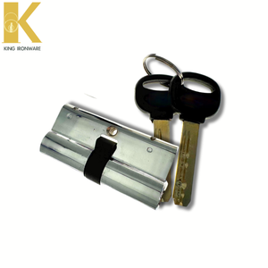 Kit de serrure de porte avec 3 clés, cylindre de serrure de porte, 60 mm de recul, chromé brillant, prix d'usine - Product Image 2