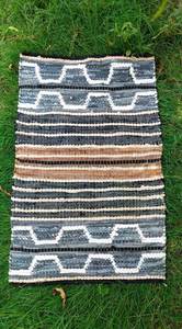 Tapis de porte en jute rayé rectangulaire avec envers antidérapant en caoutchouc, tissage plat, style ferme, tapis de couloir intérieur, tapis de table central - Product Image 5