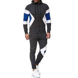Conjunto Deportivo para Hombre con Capucha y Bloques de Color, Sudadera con Cremallera Completa y Bolsillos Laterales, Pantalones Deportivos Ajustados, Ropa de Otoño - Product Image 6